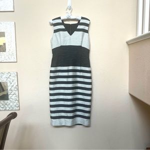 Dennis Merotto Black Ivory Stripe Sleeveless Dress G-3